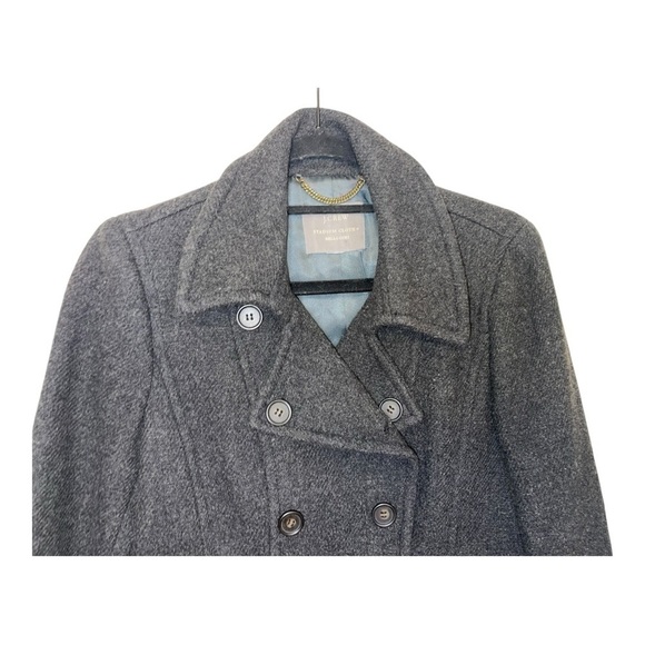 J. Crew Charcoal Dark Gray Stadium Cloth Nello Gore Wool Blend Pea Coat - Picture 8 of 11